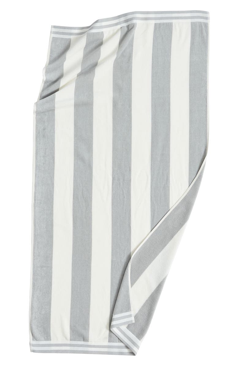 Woven & Weft Pastel Cabana Cotton Beach Towel, Main, color, Pale Grey