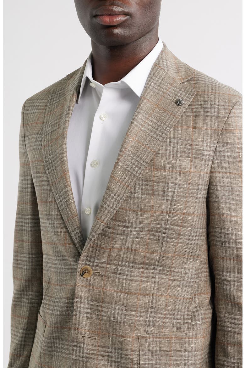 Hampton Tan Glen Check Knit Wool Sport Coat, Alternate, color, TAN