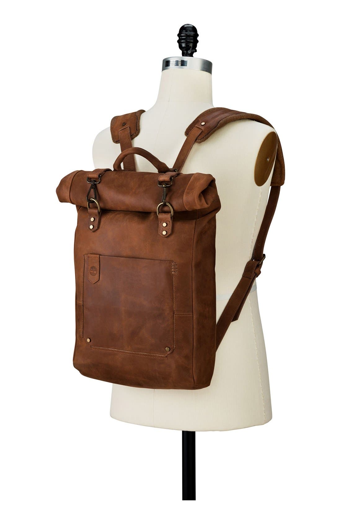 Timberland 'Walnut Hill' Leather Backpack, Alternate, color, 