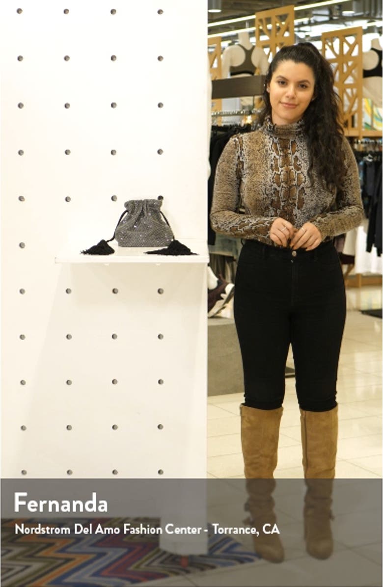 Karina Drawstring Crystal Mesh Bag, sales video thumbnail