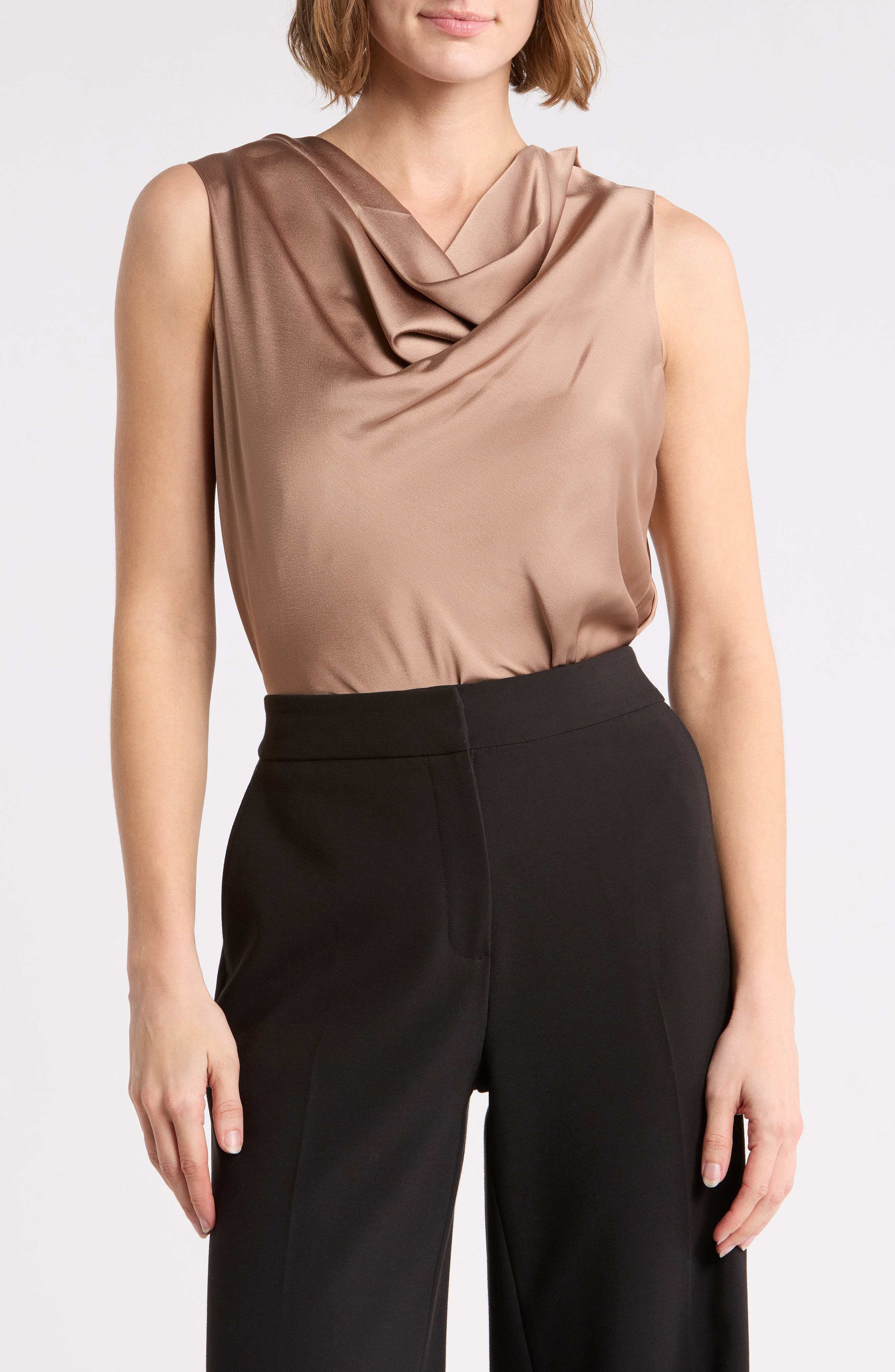 Cowl Neck Satin Top