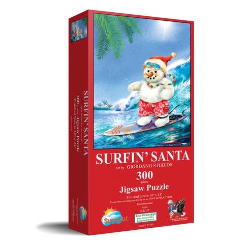 Surfin' Santa 300 piece Jigsaw Puzzle for Adults