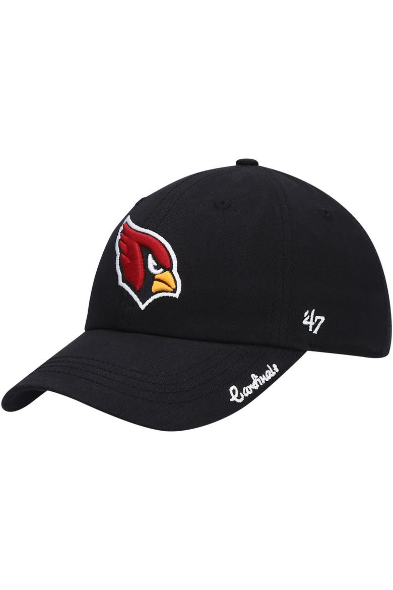 Women's '47 Black Arizona Cardinals Miata Clean Up Primary Adjustable Hat, Main, color, Black