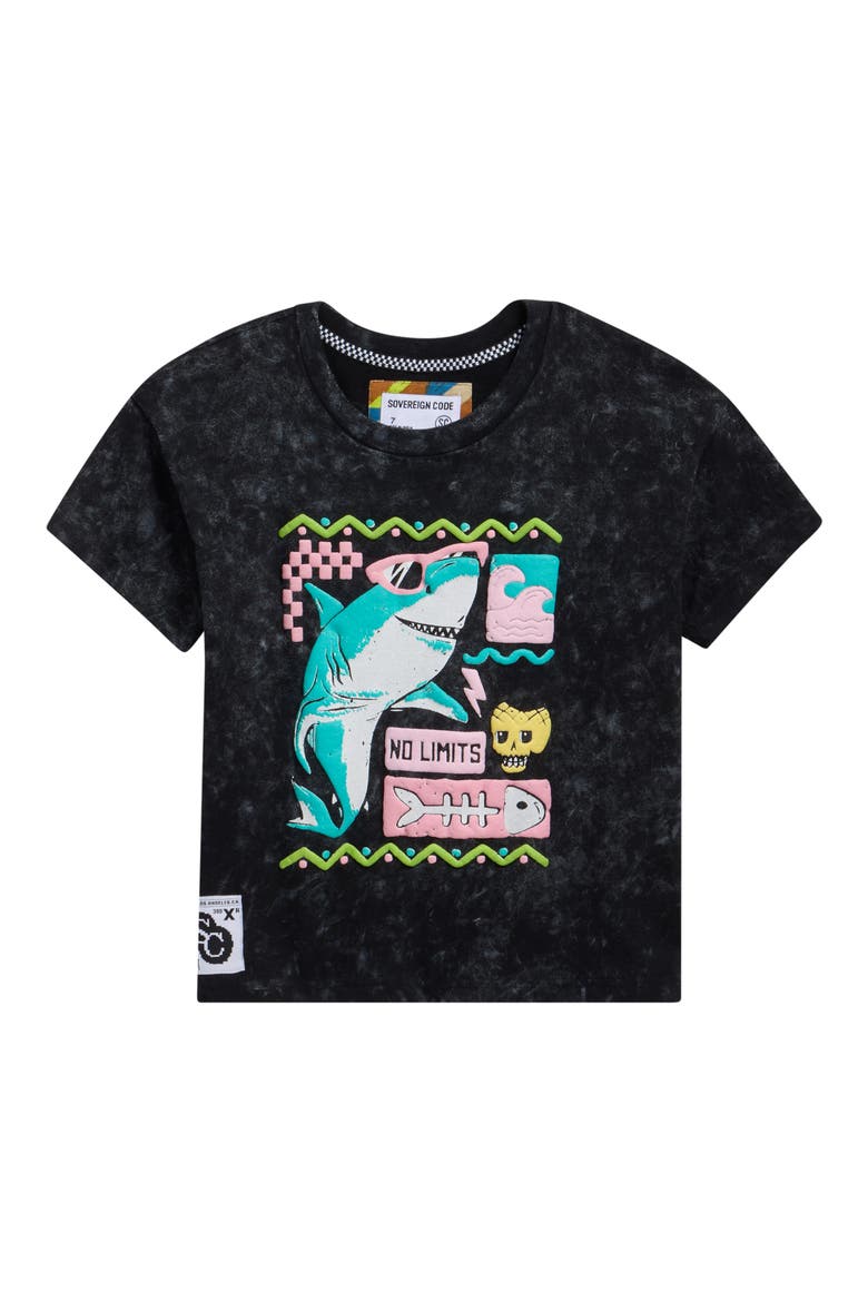 Kids' Simon Cotton Graphic T-Shirt, Main, color, BLACK OYSTER/ NO LIMITS