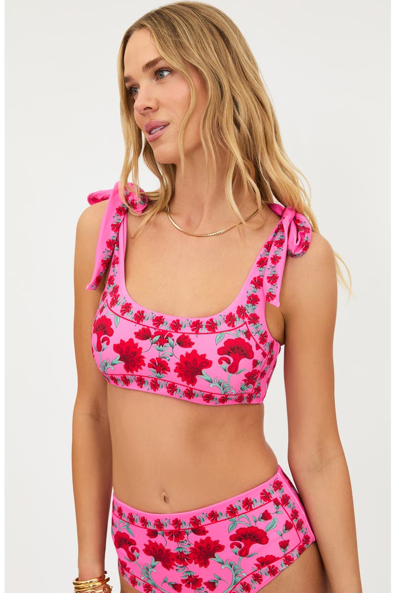 Avalon Floral Bikini Top, Alternate, color, REDWOOD FLORAL