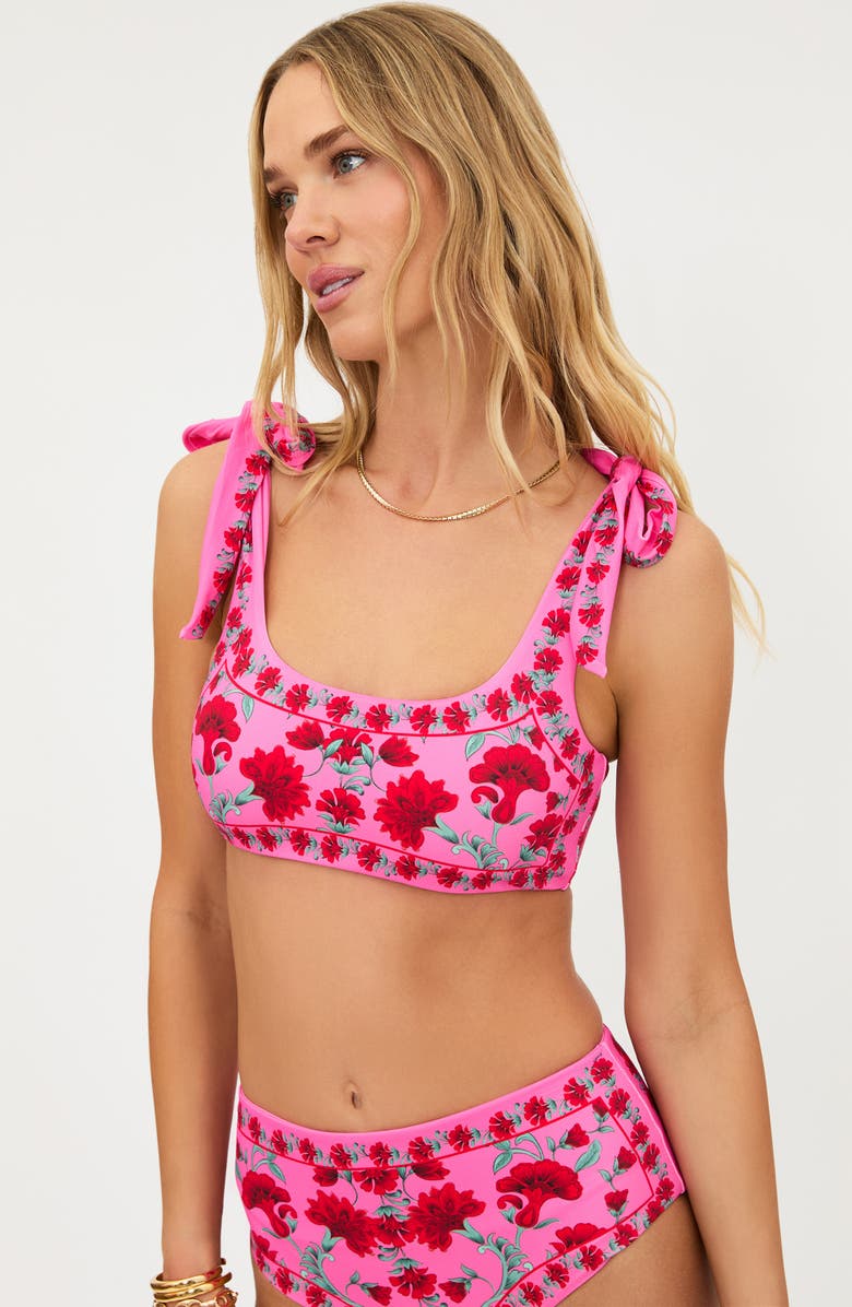 Beach Riot Avalon Floral Bikini Top, Alternate, color, Redwood Floral