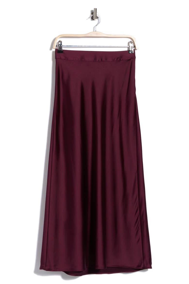 Zahara Satin Maxi Skirt, Main, color, BURGUNDY