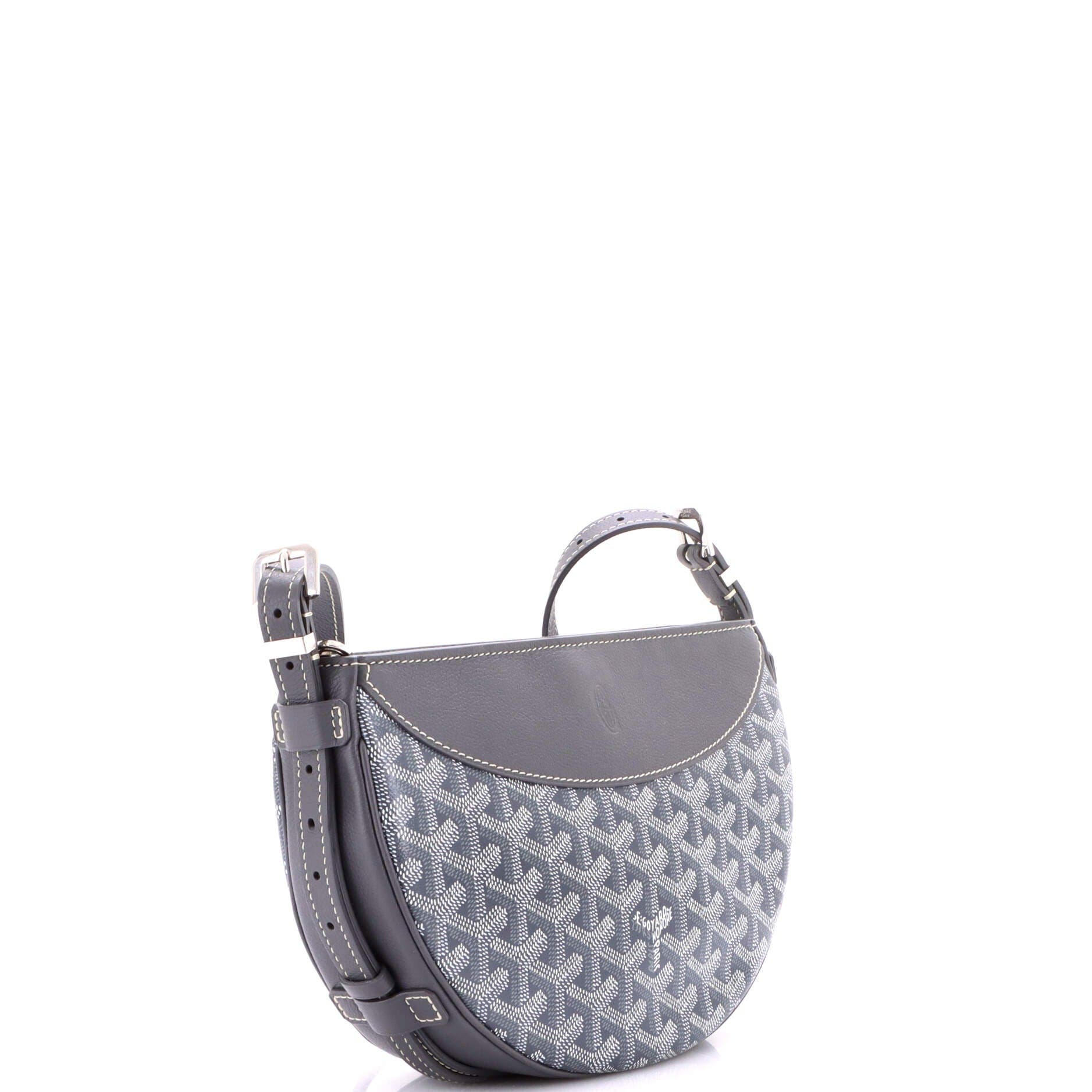 Pre-Owned Goyard Hirondelle Shoulder Bag Coated Canvas and Leather, Alternate, color, Gray