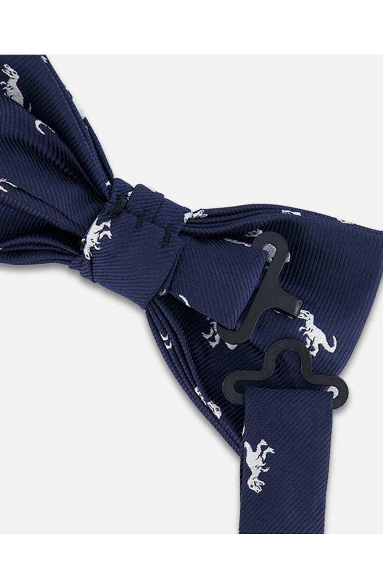 Deux par Deux Boy's Bow Tie Navy Blue And Dino, Alternate, color, 