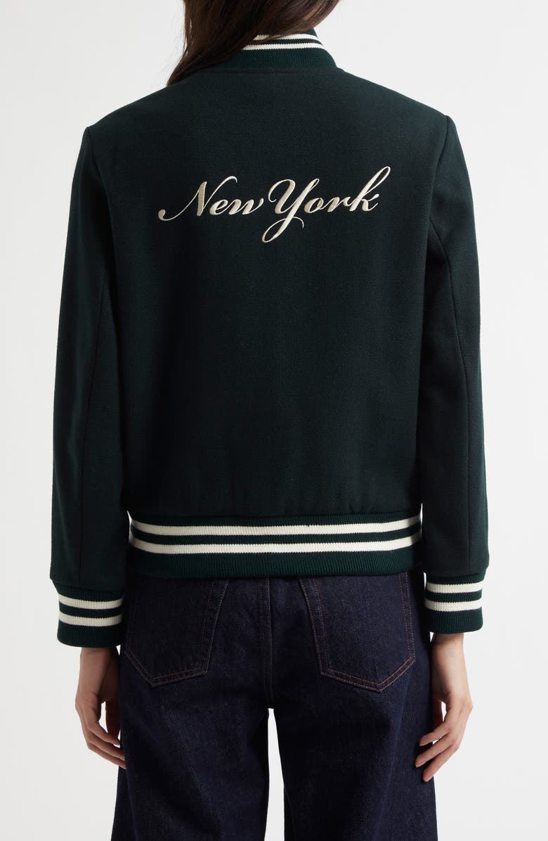 Sporty & Rich Syracuse Wool Blend Graphic Varsity Jacket, Alternate, color,