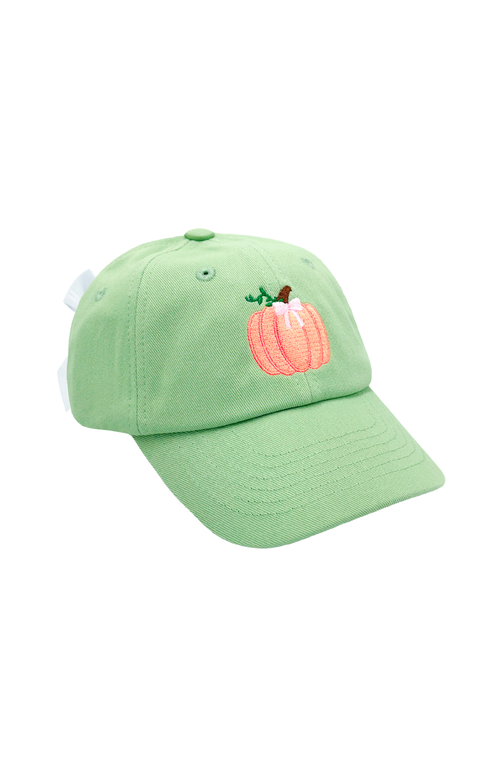 Bits & Bows Pumpkin Halloween Twill Bow Baseball Hat In Green