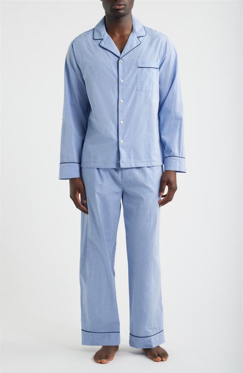 Stripe Woven Cotton Poplin Pajamas