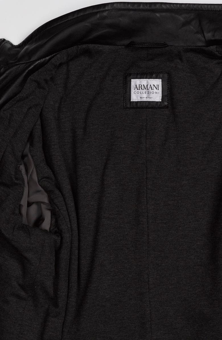 Emporio Armani Armani Collezioni Blouson Leather Jacket, Alternate, color, 