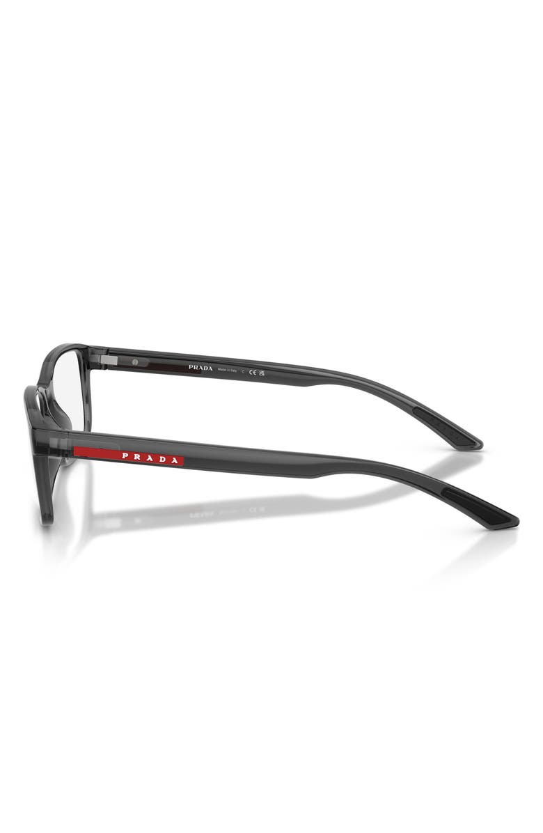 Prada Linea Rossa 53mm Pillow Optical Glasses, Alternate, color, Transparent Grey