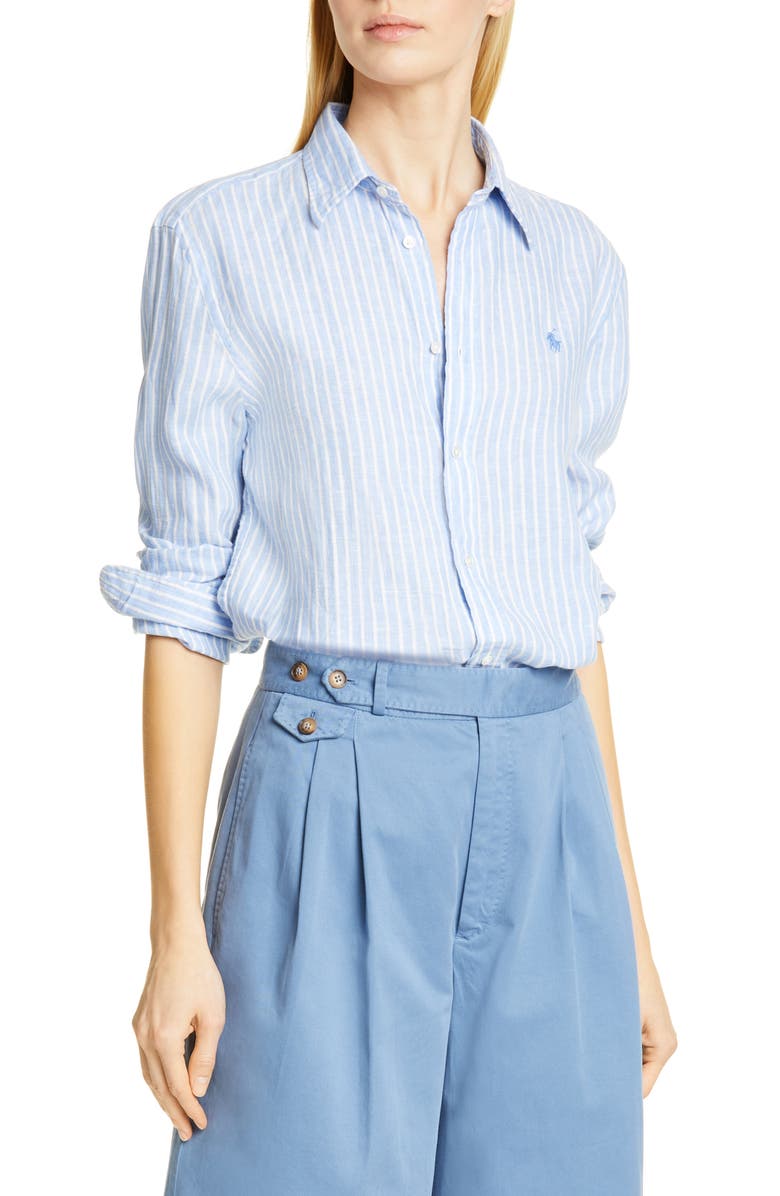 Polo Ralph Lauren Stripe Linen Shirt, Main, color,