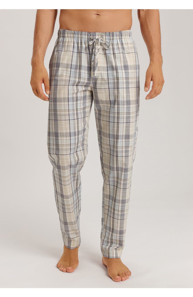 Hanro Night And Day Cotton Woven Pajama Pants, Alternate, color, Gentle Check