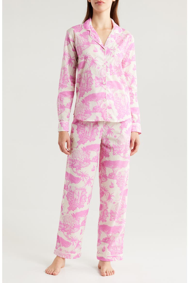 Long Sleeve Cotton Pajamas, Main, color, LOXODONTA PINK
