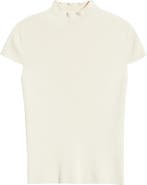 Elie Tahari The Ramona Rib Mock Neck Top