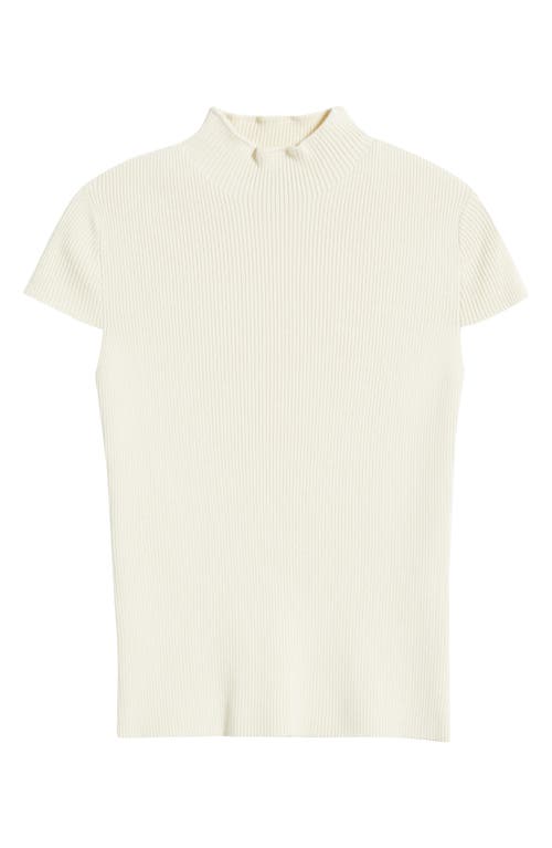 Elie Tahari The Ramona Rib Mock Neck Top In White