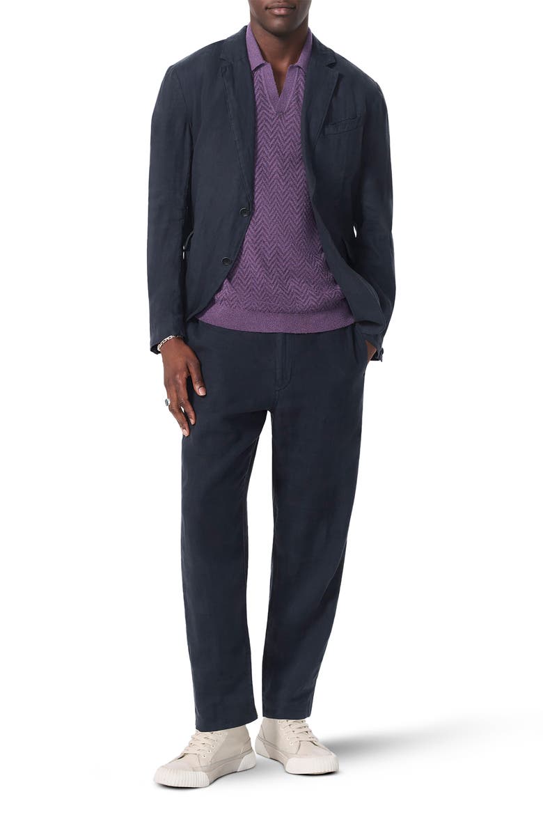 rag & bone Zuma Johnny Collar Chevron Terry Cloth Polo, Alternate, color, Purple