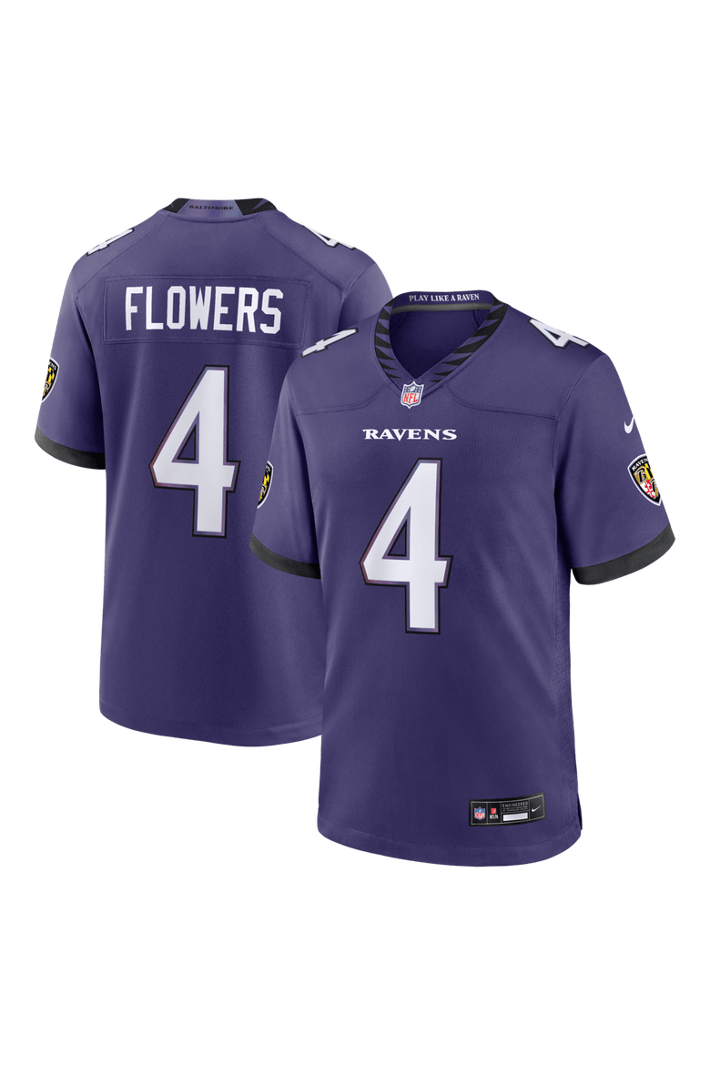 Men's Nike Zay Flowers Purple Baltimore Ravens Team Game Jersey, Main, color, Purple