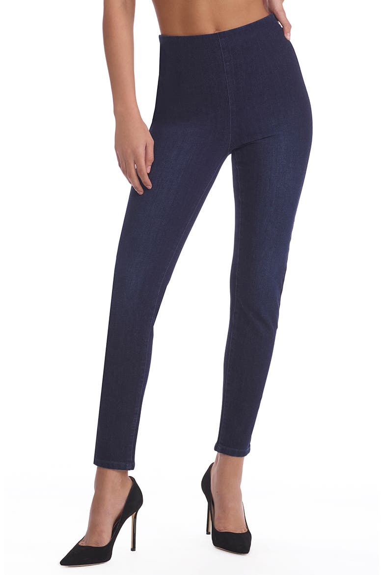 Do It All Stretch Denim Crop Leggings, Main, color, DARK INDIGO