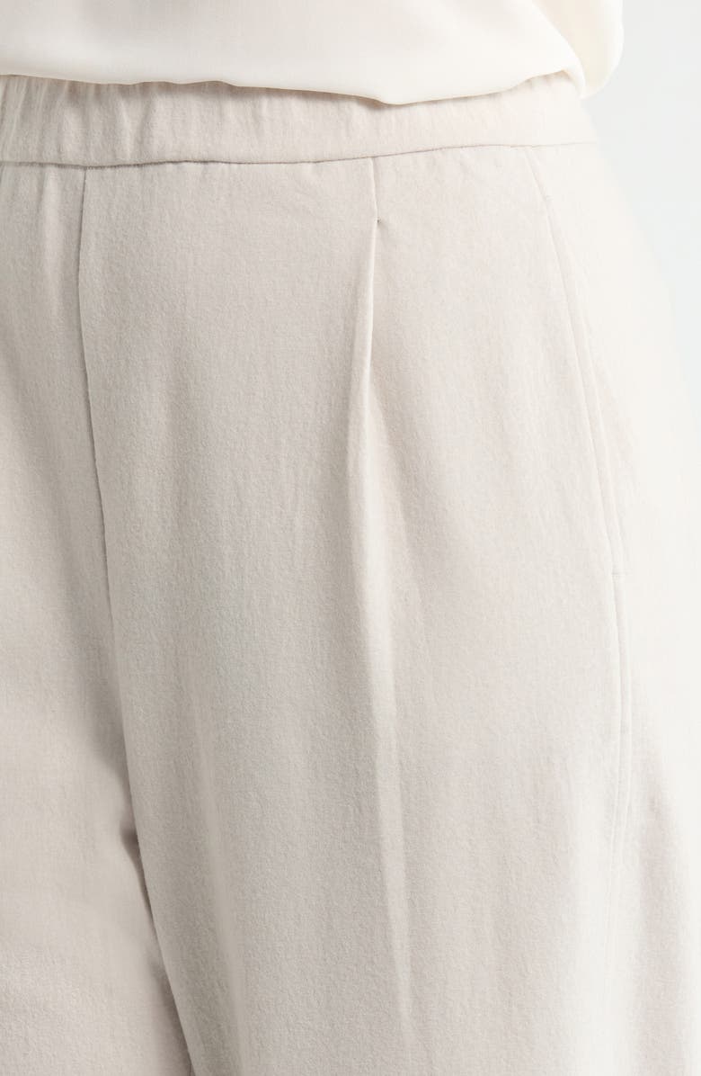 Eileen Fisher Pleated Wool Ankle Lantern Pants, Alternate, color, Chalk