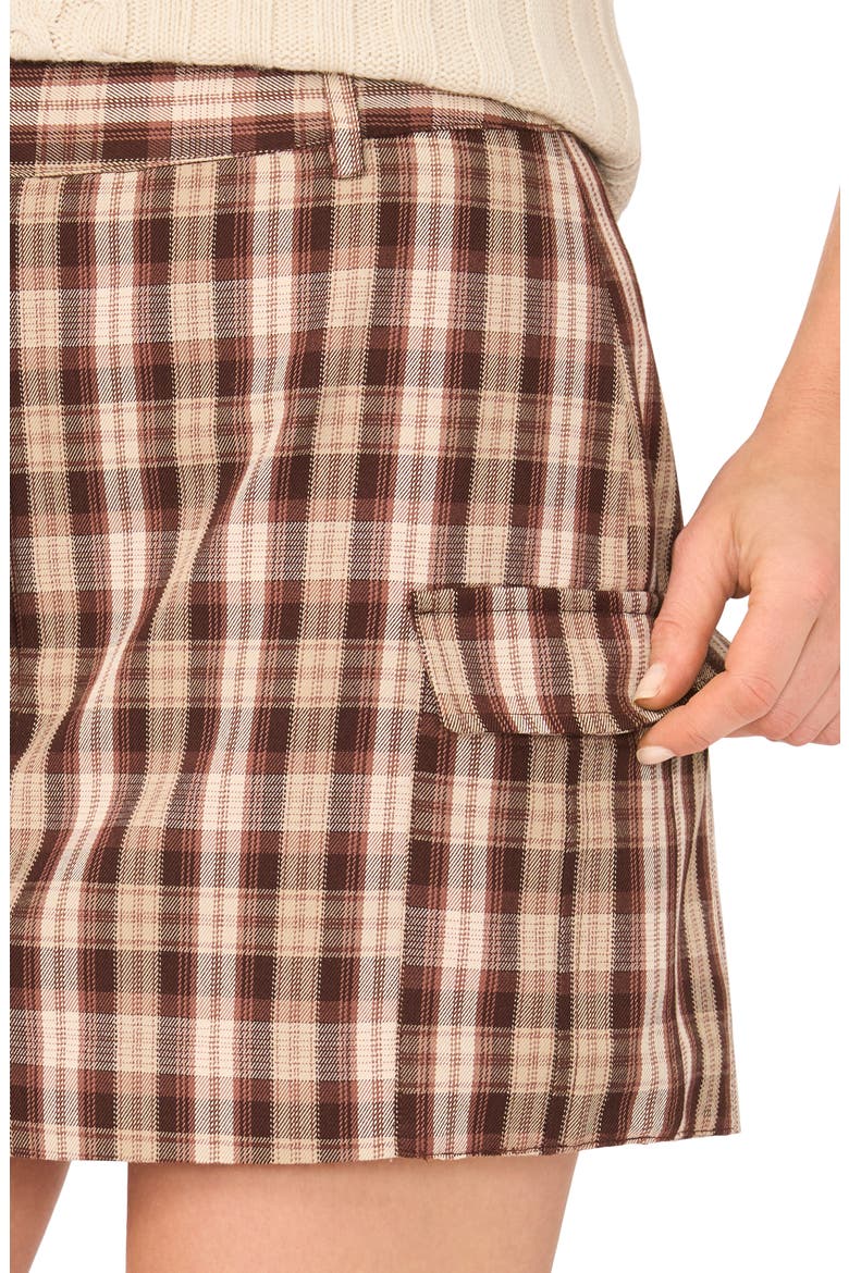 Plaid Suiting Skort, Alternate, color, COCA MOCHA