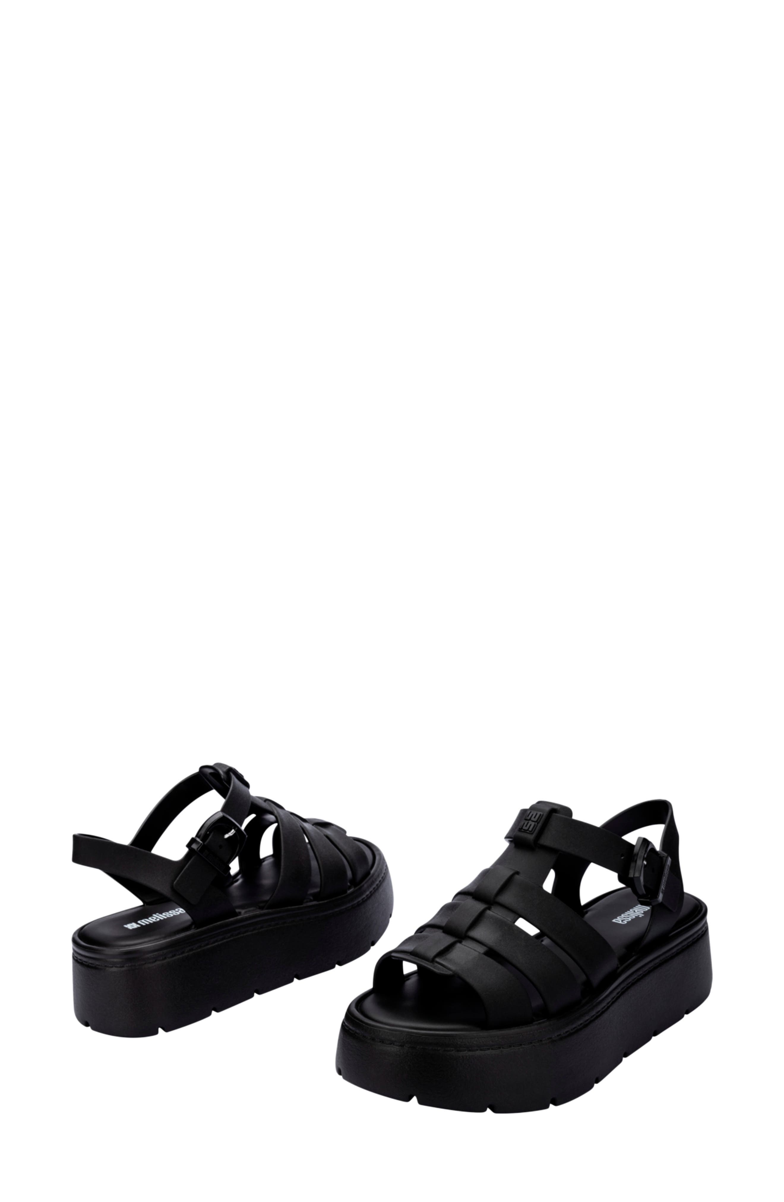 Melissa Up Platform Slingback Fisherman Sandal, Alternate, color, Black