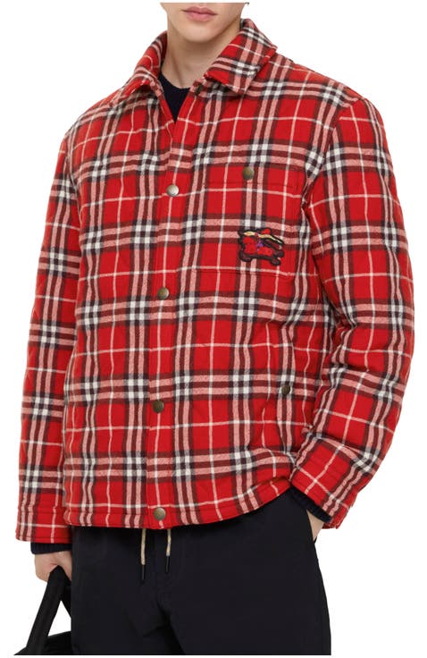 Check Quilted Wool Flannel Jacket