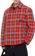 Burberry Check Quilted Wool Flannel Jacket