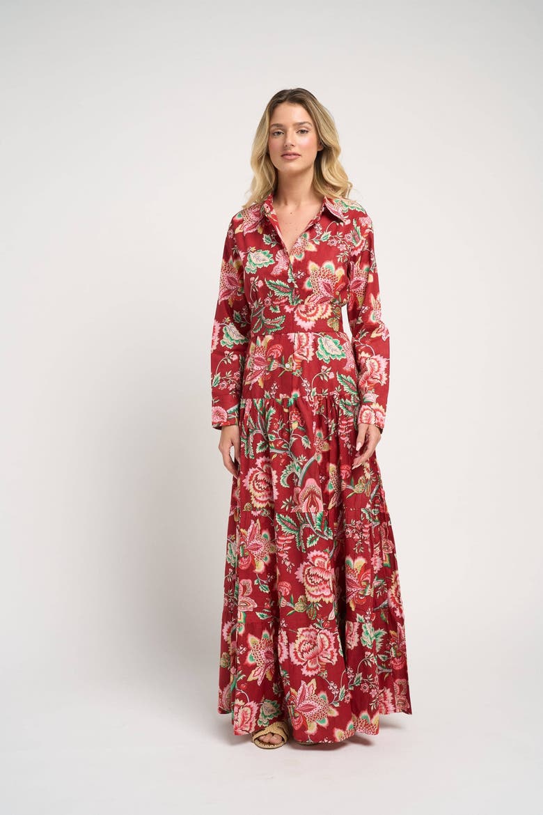 Meredith Peony Dress, Main, color, Red