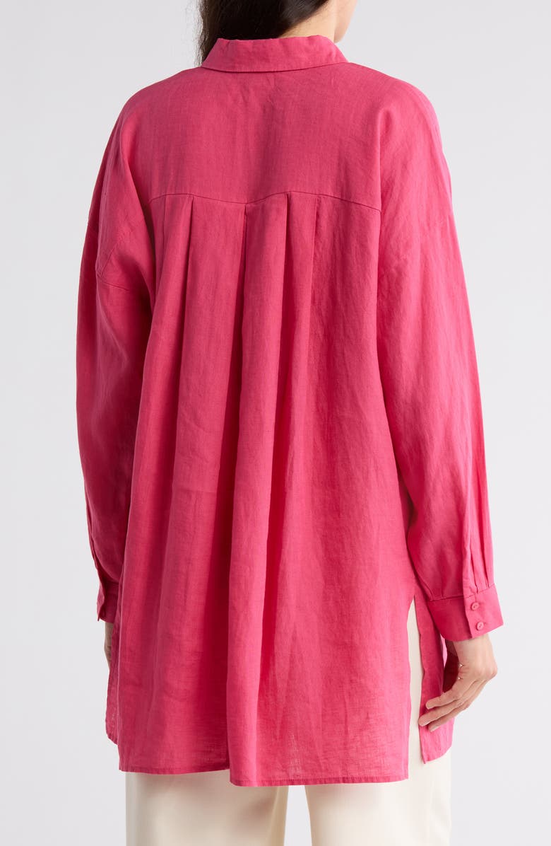 Classic Long Organic Linen Button-Up Shirt