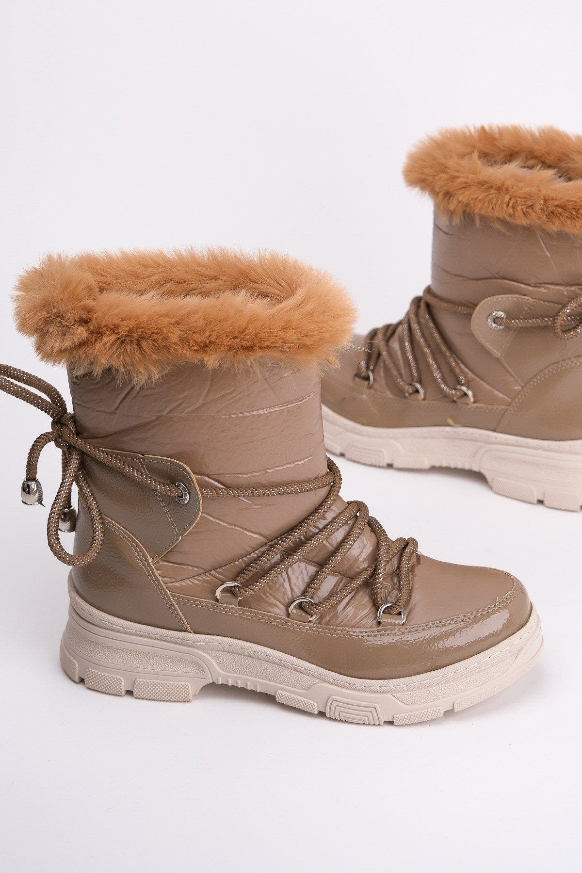 Rosie Fur Lined Boot, Alternate, color, Light Beige Faux Leather