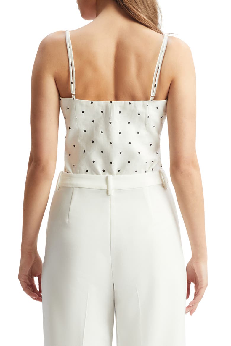 Vieda Bow Front Camisole, Alternate, color, WHITE BLACK SPOT