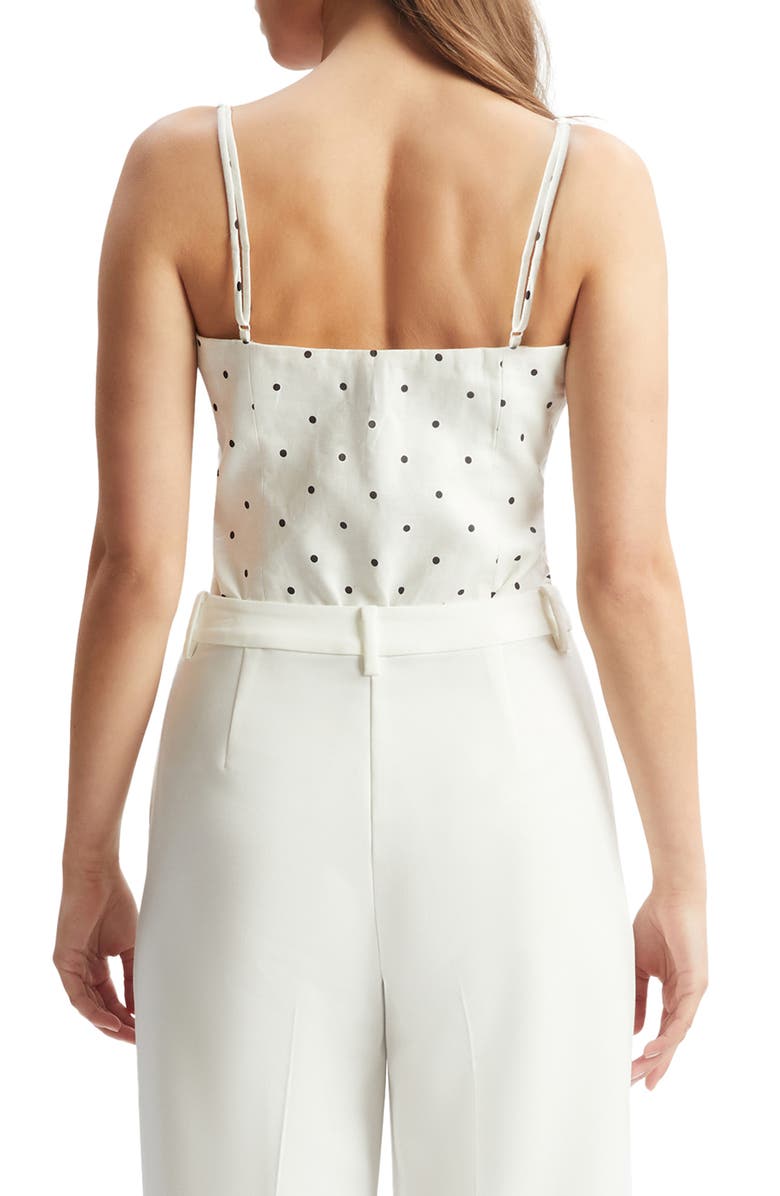 Bardot Vieda Bow Front Camisole, Alternate, color, White Black Spot
