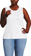 Lands' End Plus Size Supima Cotton Crew Neck Tank