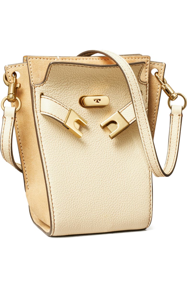 Tory Burch Lee Radziwill Petite Pebble Leather Bucket Bag, Alternate, color,