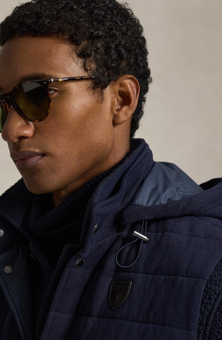 Polo Ralph Lauren Quilted Hooded Jersey Vest, Alternate, color, Rl Navy