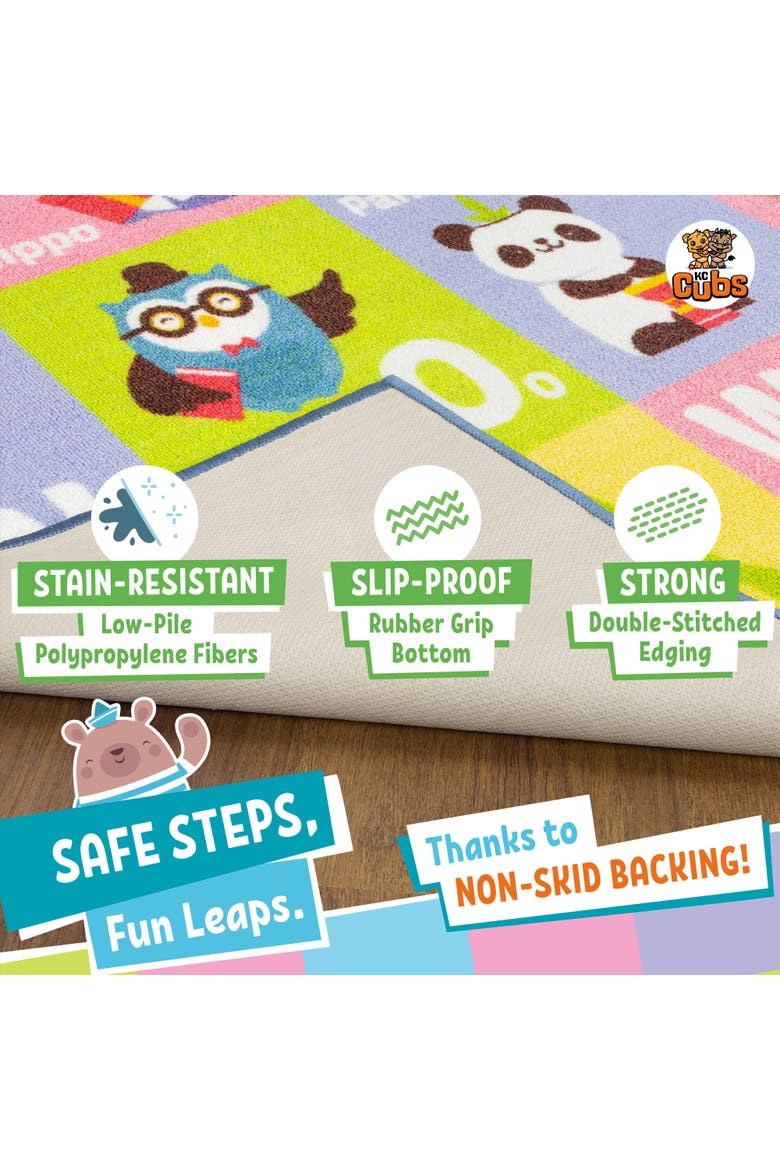 Educational Rug ABC Alphabet Animal, 3x5' Playmat, Alternate, color, Multicolored