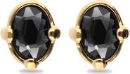 UNODE50 18K Gold-Plated Earrings with Black Faceted Crystal