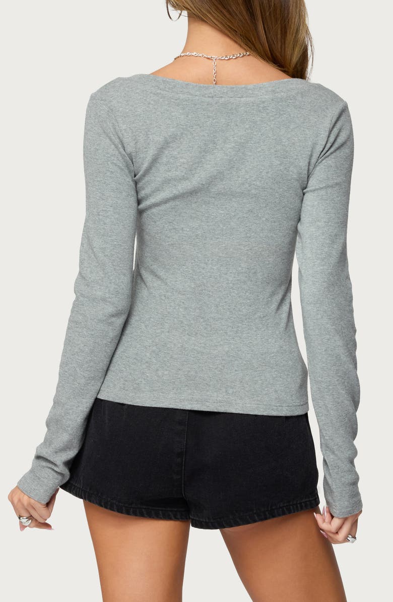EDIKTED Larna Long Sleeve V-Neck T-Shirt, Alternate, color, 
