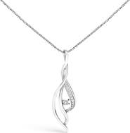 Haus of Brilliance Espira 10K White Gold Diamond Accented Open Cascade Twist Pendant Necklace
