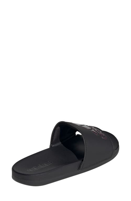 Adidas Originals Adidas Adilette Comfort Slide Sandal In Black/aurora Met./black