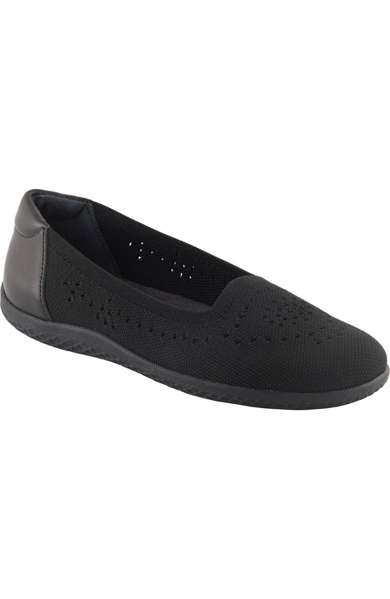 David Tate Italy Knit Ballet Flat, Main, color, Black Fabric