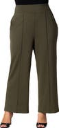 Kiyonna High Waist Wide Leg Ponte Pants
