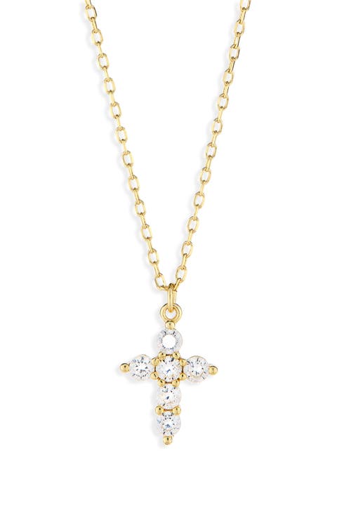 Cubic Zirconia Cross Pendant Necklace