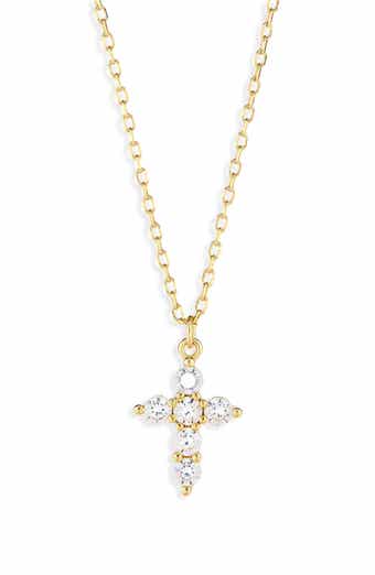 Cubic Zirconia Cross Pendant Necklace