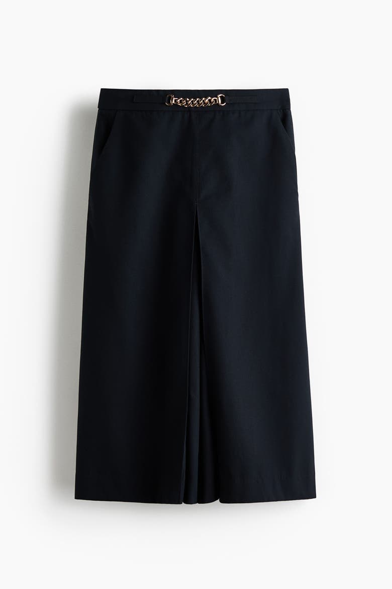 Pleat-Detail Culottes, Alternate, color, Navy blue