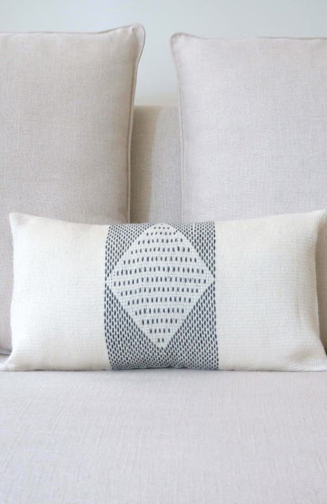 Diamante Lumbar Pillow soft Border in Ivory